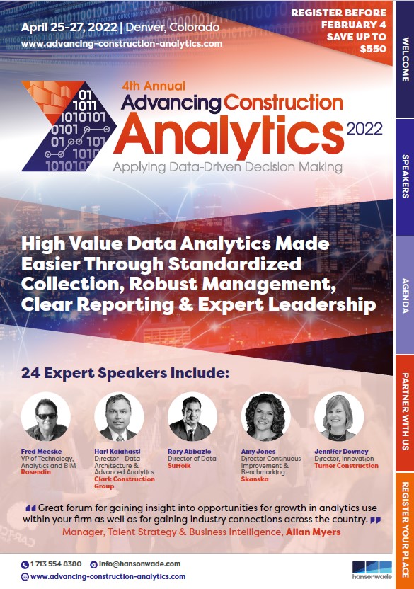 Advancing Construction Analytics Event Guide Cover