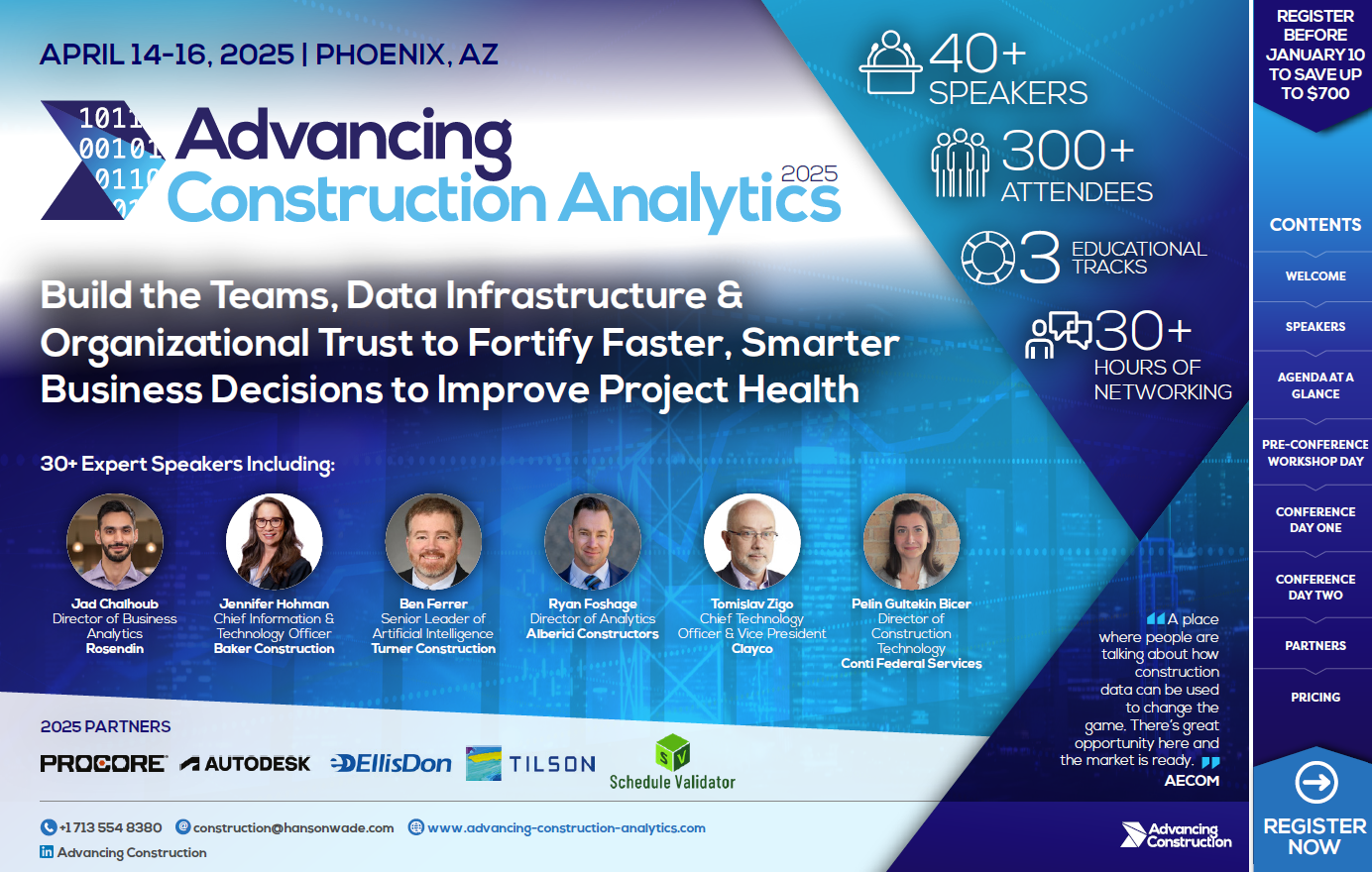 Picture of the Advancing Construction Analytics 2025 Full Event Guide front cover